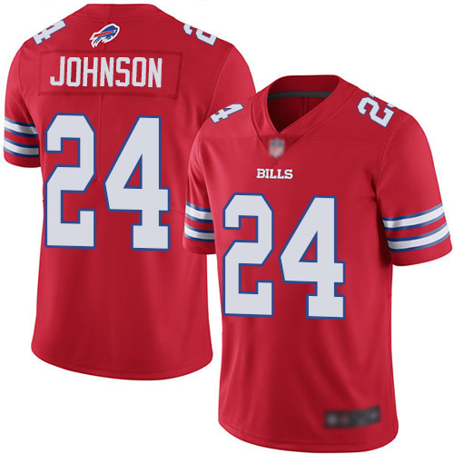 Men Buffalo Bills 24 Taron Johnson Limited Red Rush Vapor Untouchable NFL Jersey